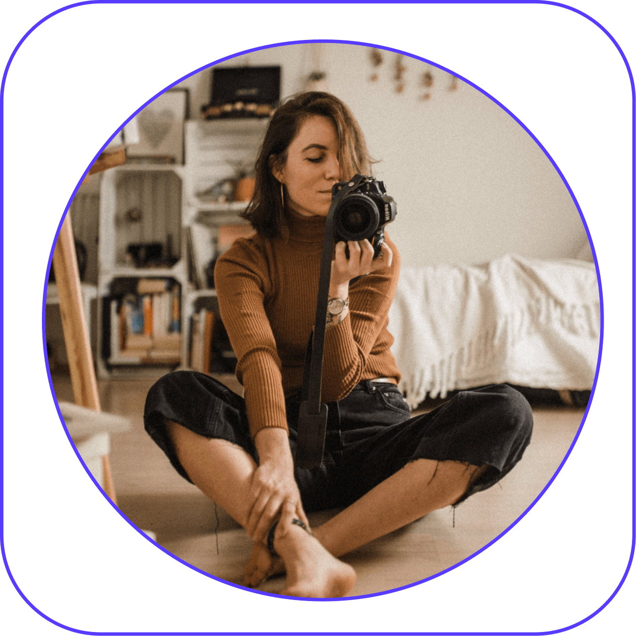 woman looking at camera